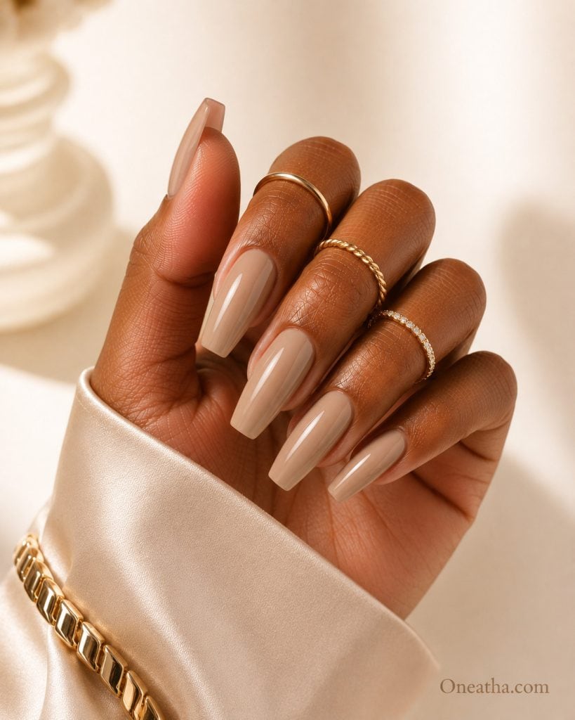 Neutral coffin nails.