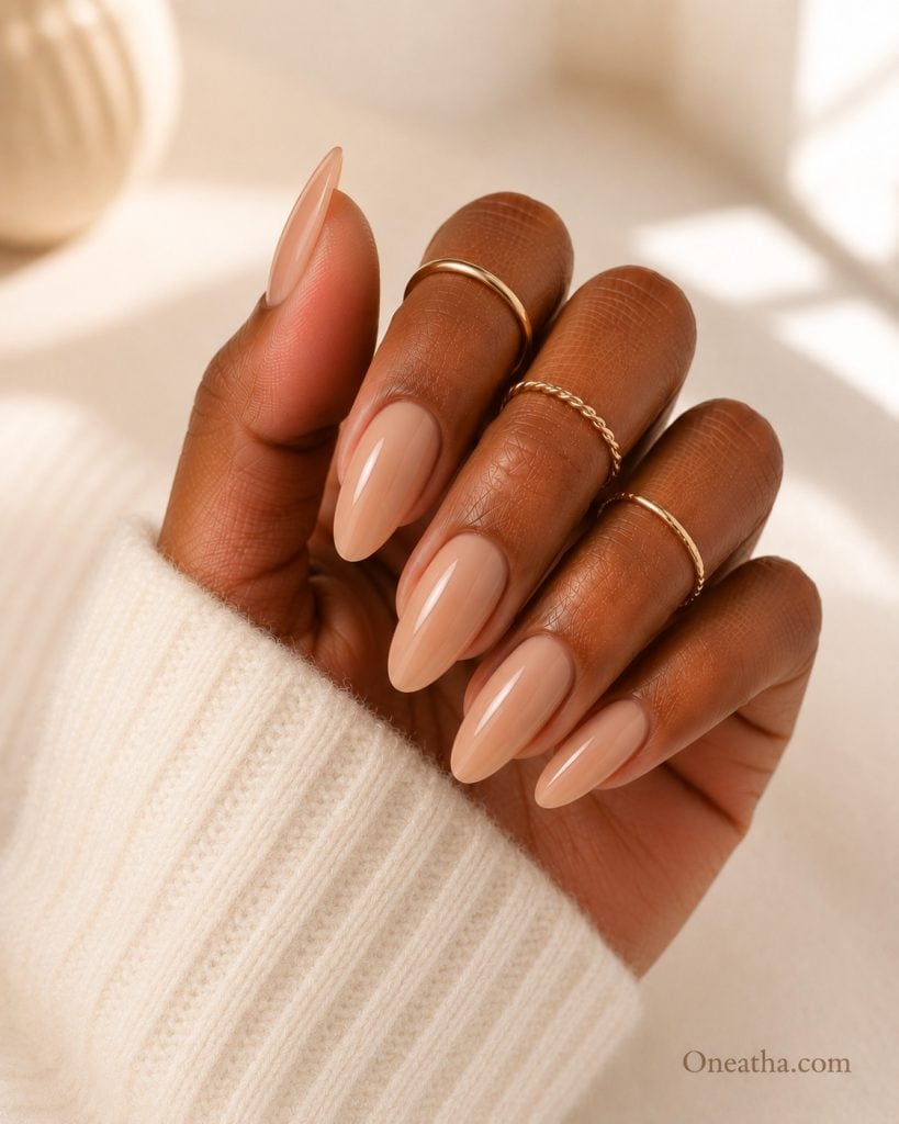 Clean girl minimalist nails.