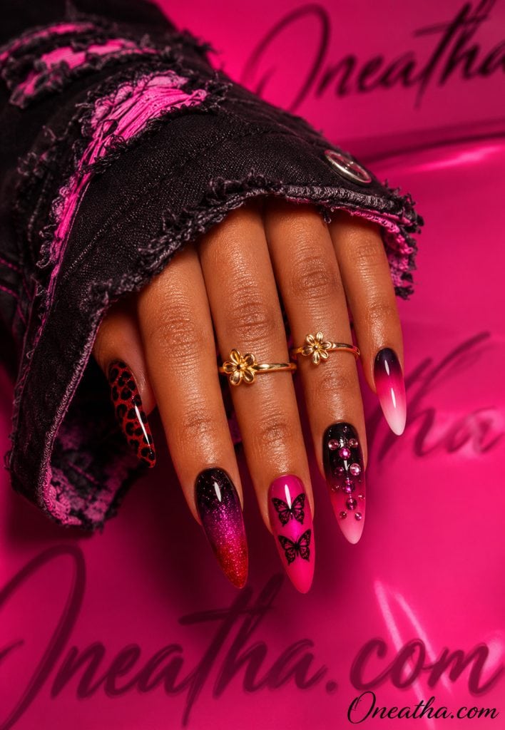 Cherry Aura nails by Oneatha.