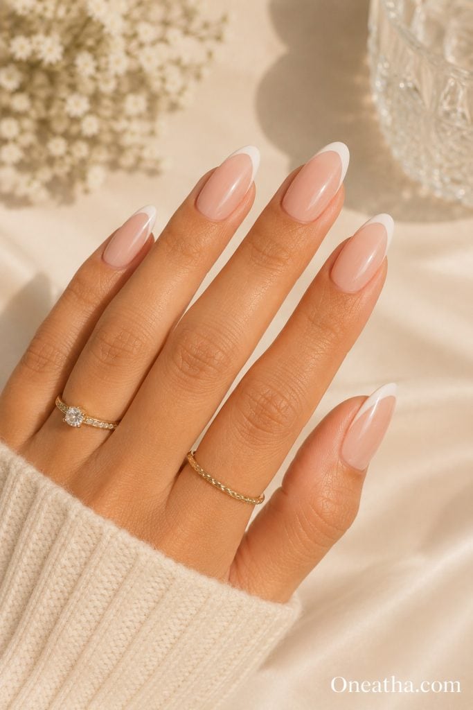 Neutral French nails by Oneatha