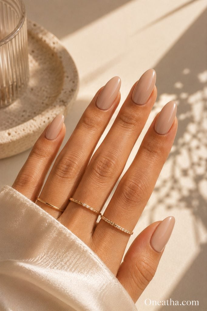 Classic nude nails by Oneatha