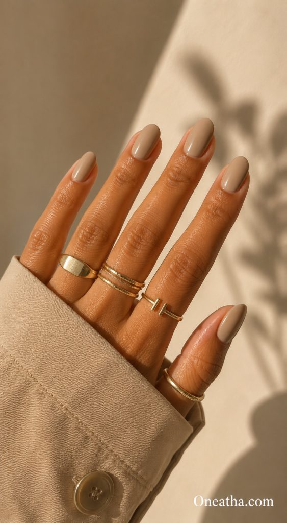 Taupe nails by Oneatha