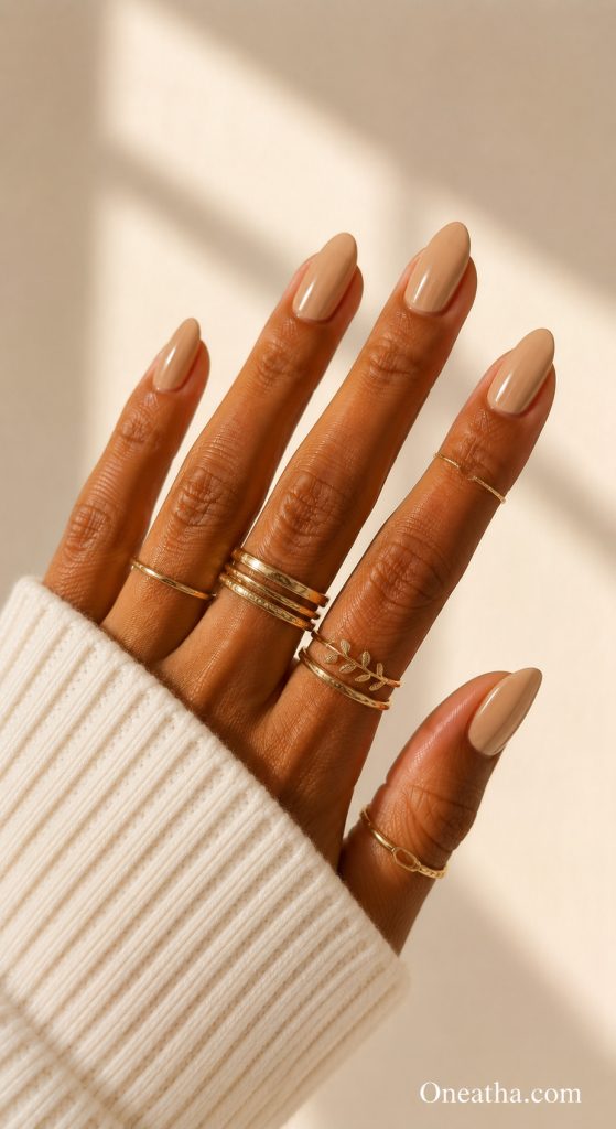 Warm beige nails by Oneatha