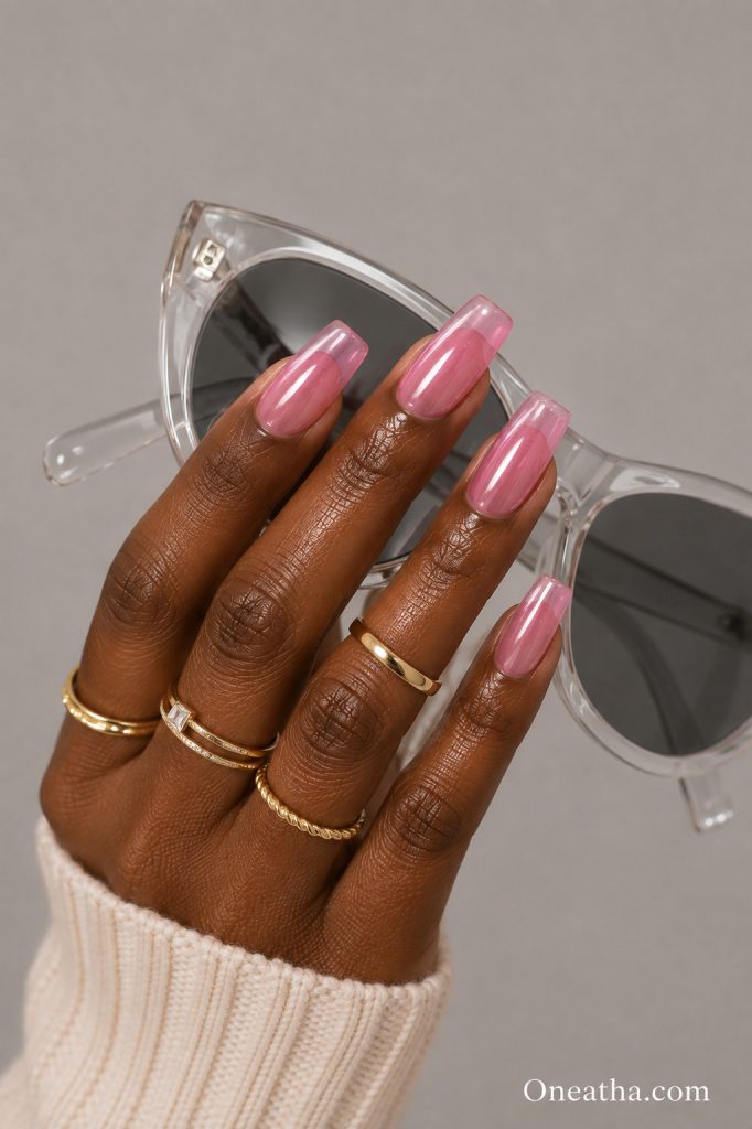 Jelly Pink Nails By Oneatha.