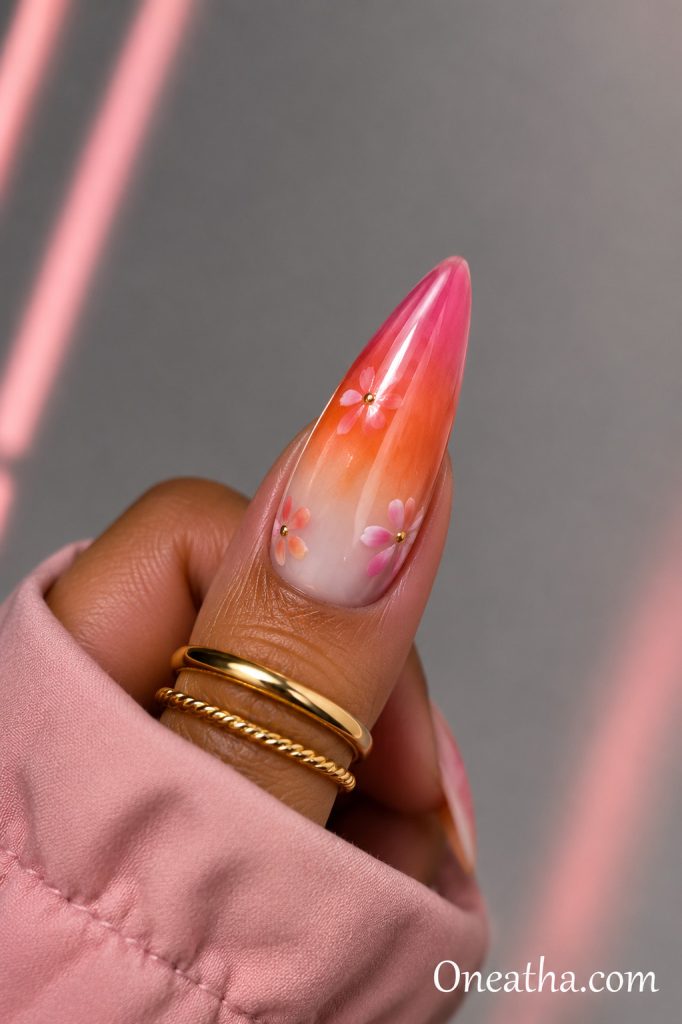 Sunset nails by Oneatha.