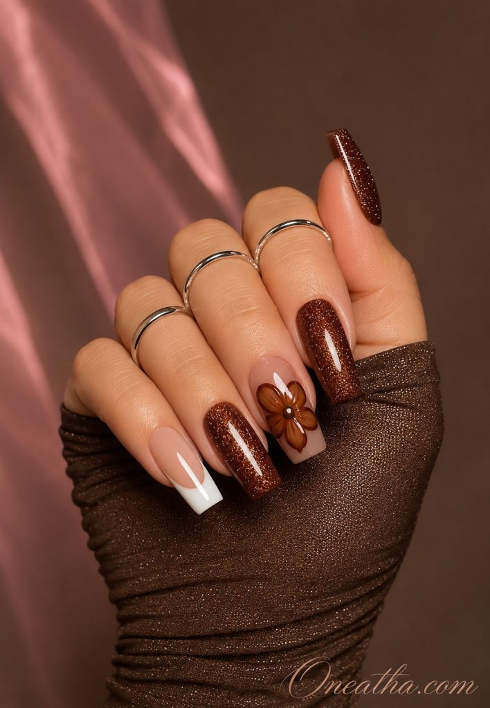 Brown Fall Nails By Oneatha.
