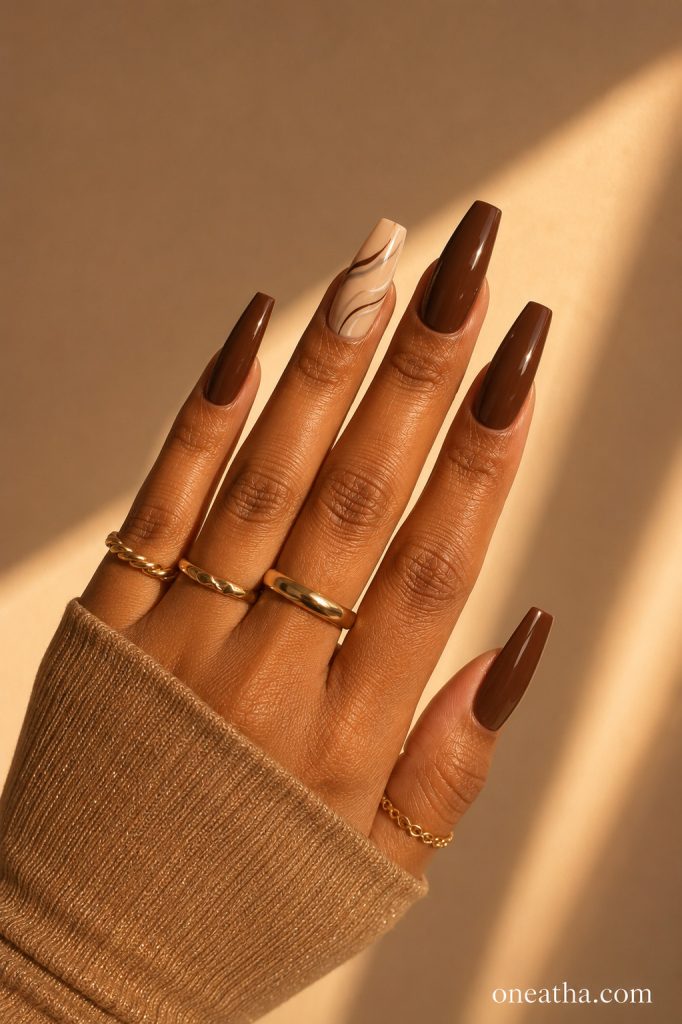 Brown Nails By Oneatha.