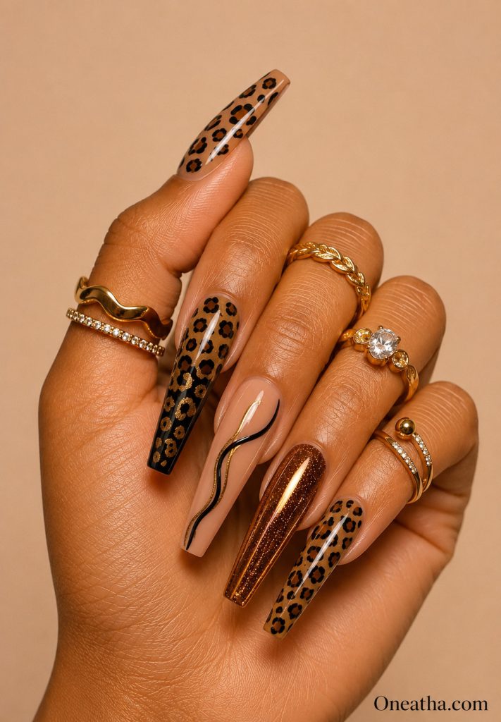 Brown Leopard Nails By Oneatha.