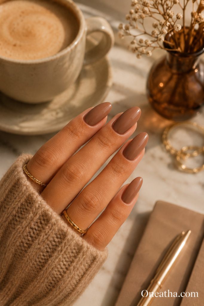 Fall Brown Nails By Oneatha.