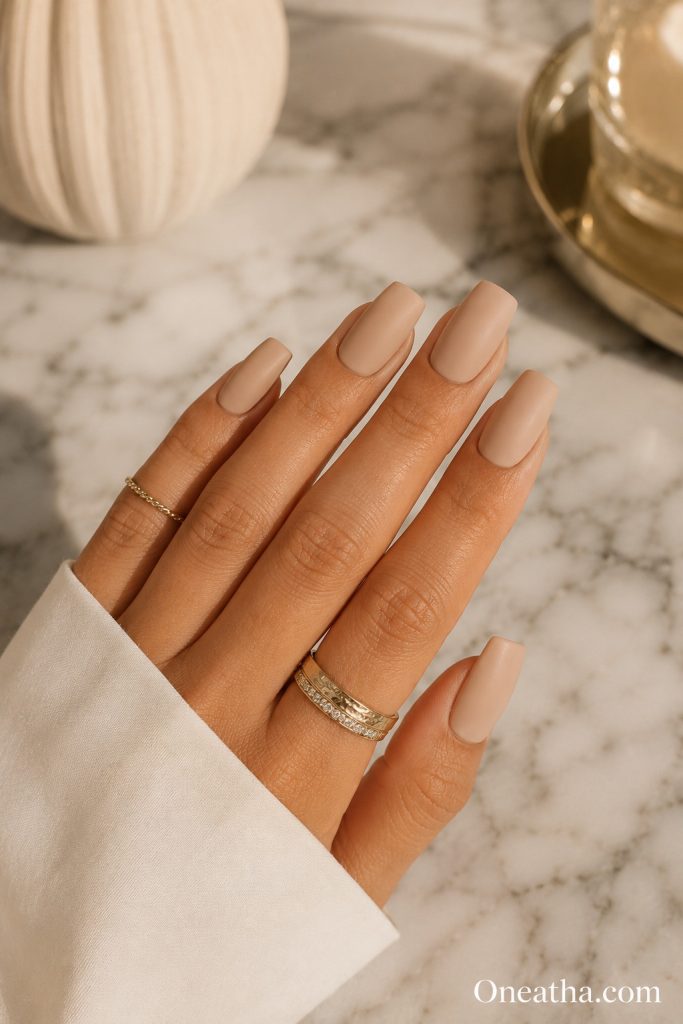 Nude Brown Nails By Oneatha.