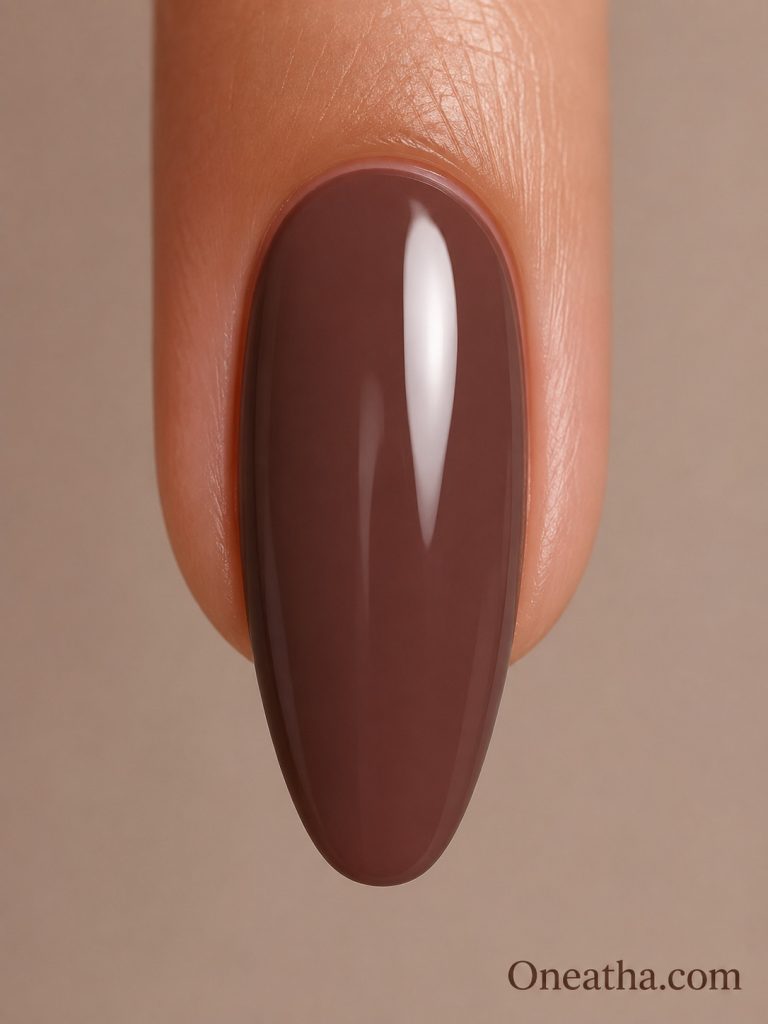 Brown Almond Nails By Oneatha.