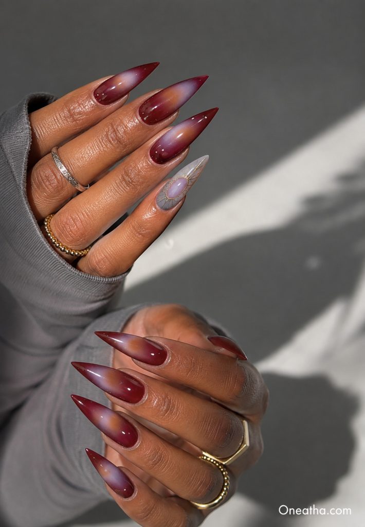 Stiletto Aura Nails By Oneatha.