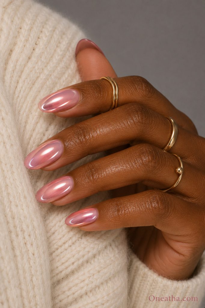 Rosy glazed donut pink nails.