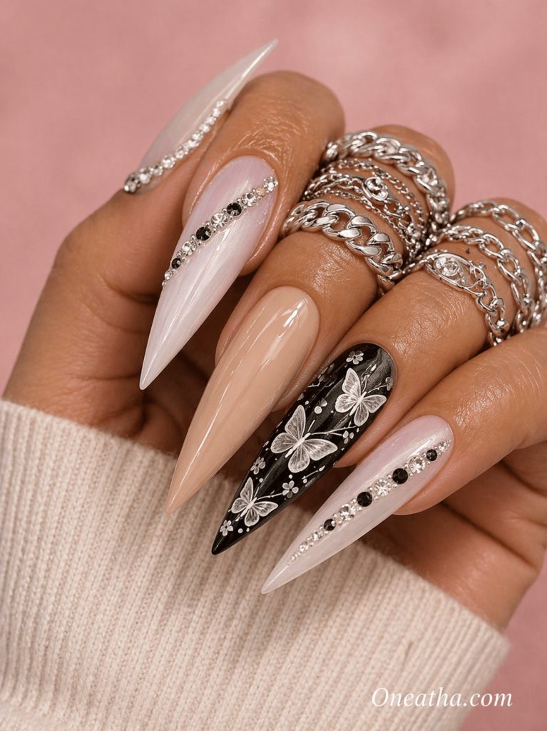 Butterfly nails by Oneatha.