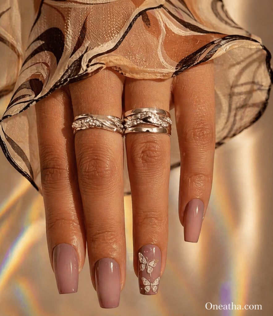 Butterfly nails by Oneatha.